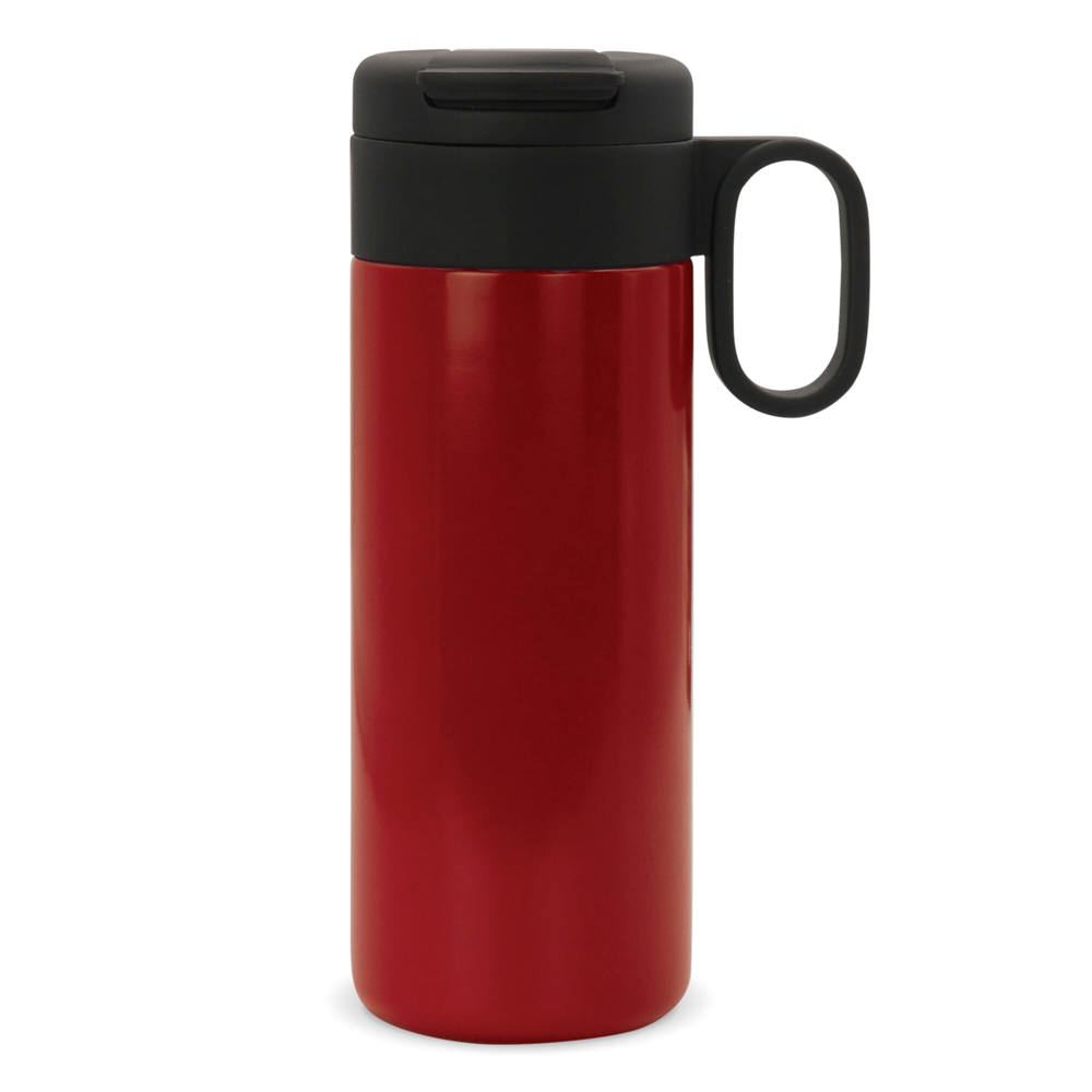 Thermofles Flow met handvat 400ml - met logo of onbedrukt bestellen - Rood