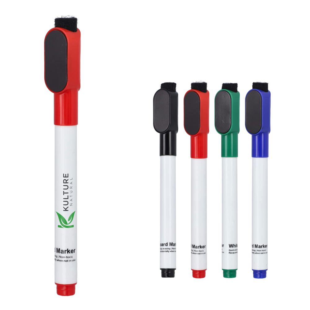 Whiteboardmarker met magneet en wisser - met logo of onbedrukt bestellen