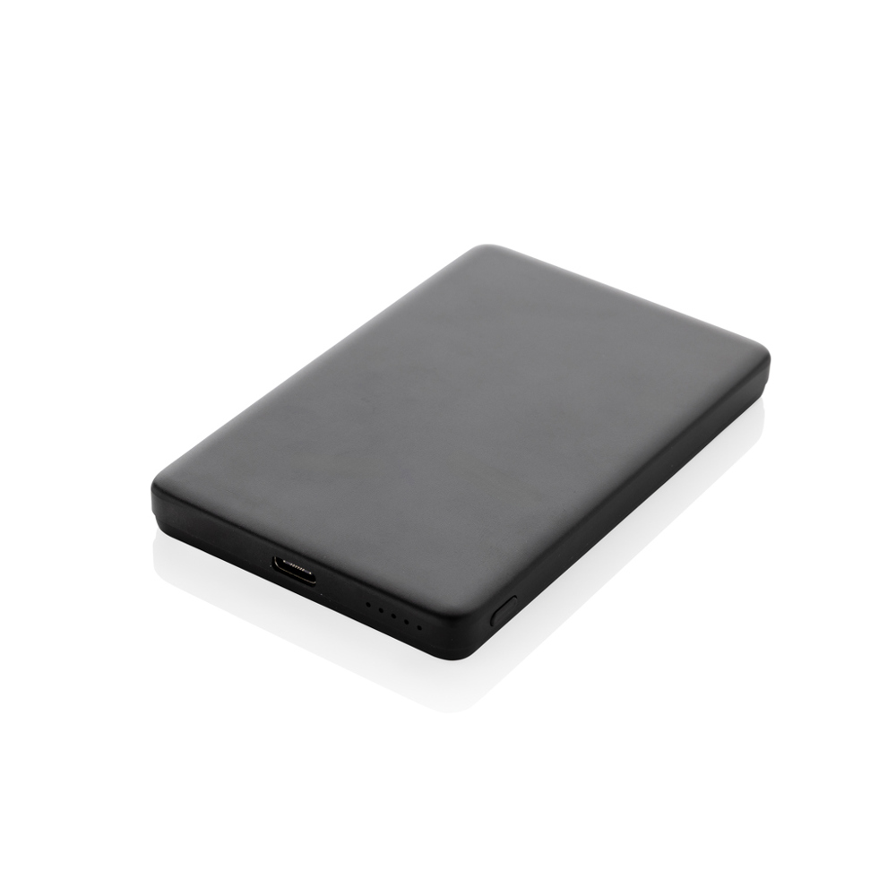 Orion RCS r-aluminium 5000 mah 5W magnetische powerbank - voor bedrijven en relatiegeschenken - zwart (± PMS Black)
