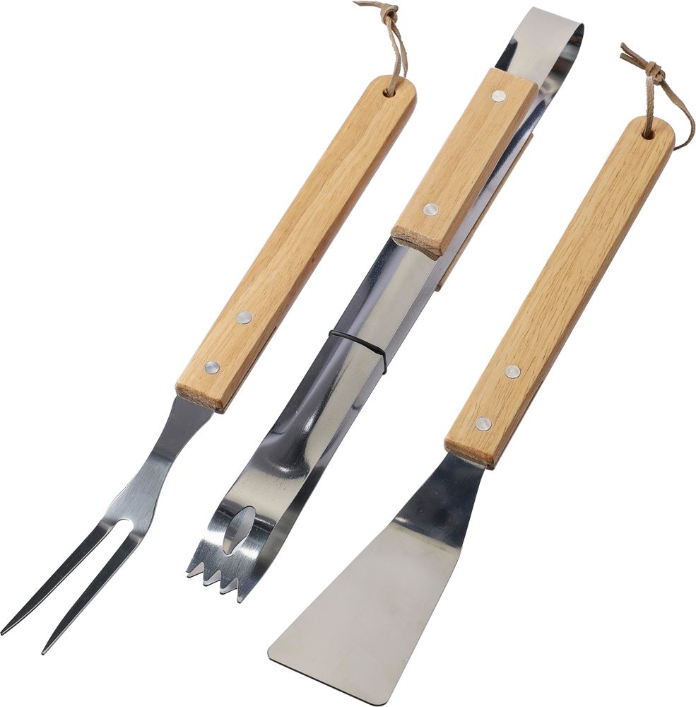 Roestvrijstalen barbecueset Kaitlyn - met logo of onbedrukt bestellen