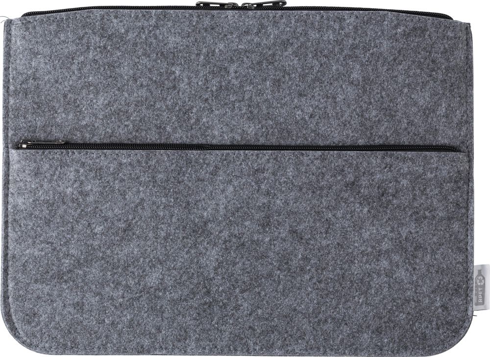 rPET vilten laptophoes Emilia - met logo of onbedrukt bestellen - Grijs