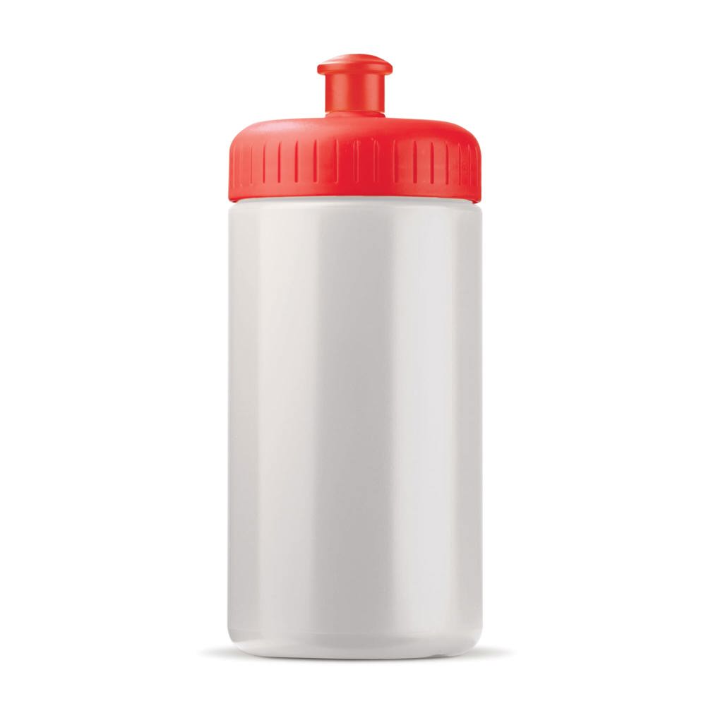 Sportbidon classic 500ml - bedrukt of onbedrukt verkrijgbaar - Wit / Rood