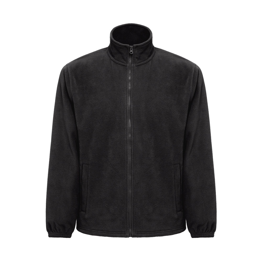 THC GAMA. Heren fleecejack met hoge dichtheid van polyester - voor bedrijven en relatiegeschenken - Zwart