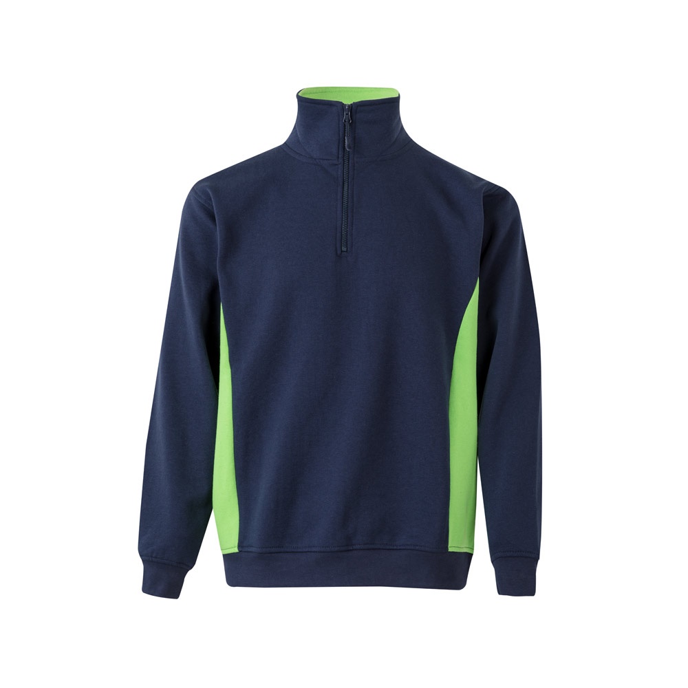 VL SVAROG. Tweekleurig sweatshirt van badstof (260g/m²), van polyester (65%) en katoen (35%) - voor bedrijven - Marineblauw, Groen