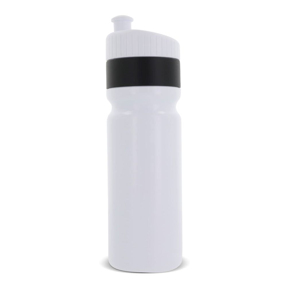 Sport bidon met rand 750ml - voor bedrijven en relatiegeschenken - Wit / Zwart