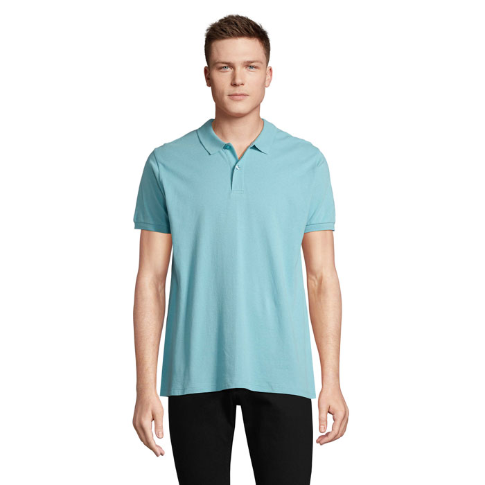 PLANET MEN - PLANET HEREN Polo 170g - kopen of bedrukken - Pool Blue