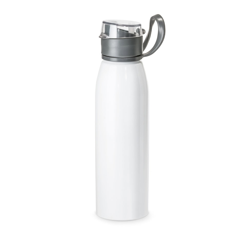 KORVER. Aluminium 650 mL sportfles - bedrukt of onbedrukt verkrijgbaar - Wit