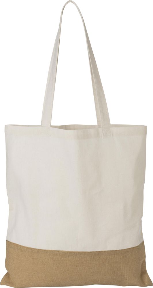 Katoenen (160 g/m2) boodschappentas Kyler - voor bedrijven en relatiegeschenken - khaki (écru)