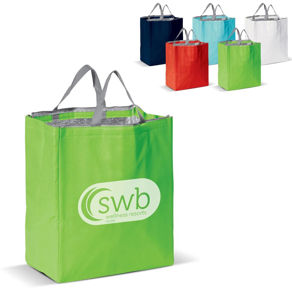 Koeltas non-woven 32.5 x 19.5 x 39 cm, 100 g/m² - bedrukt of onbedrukt verkrijgbaar