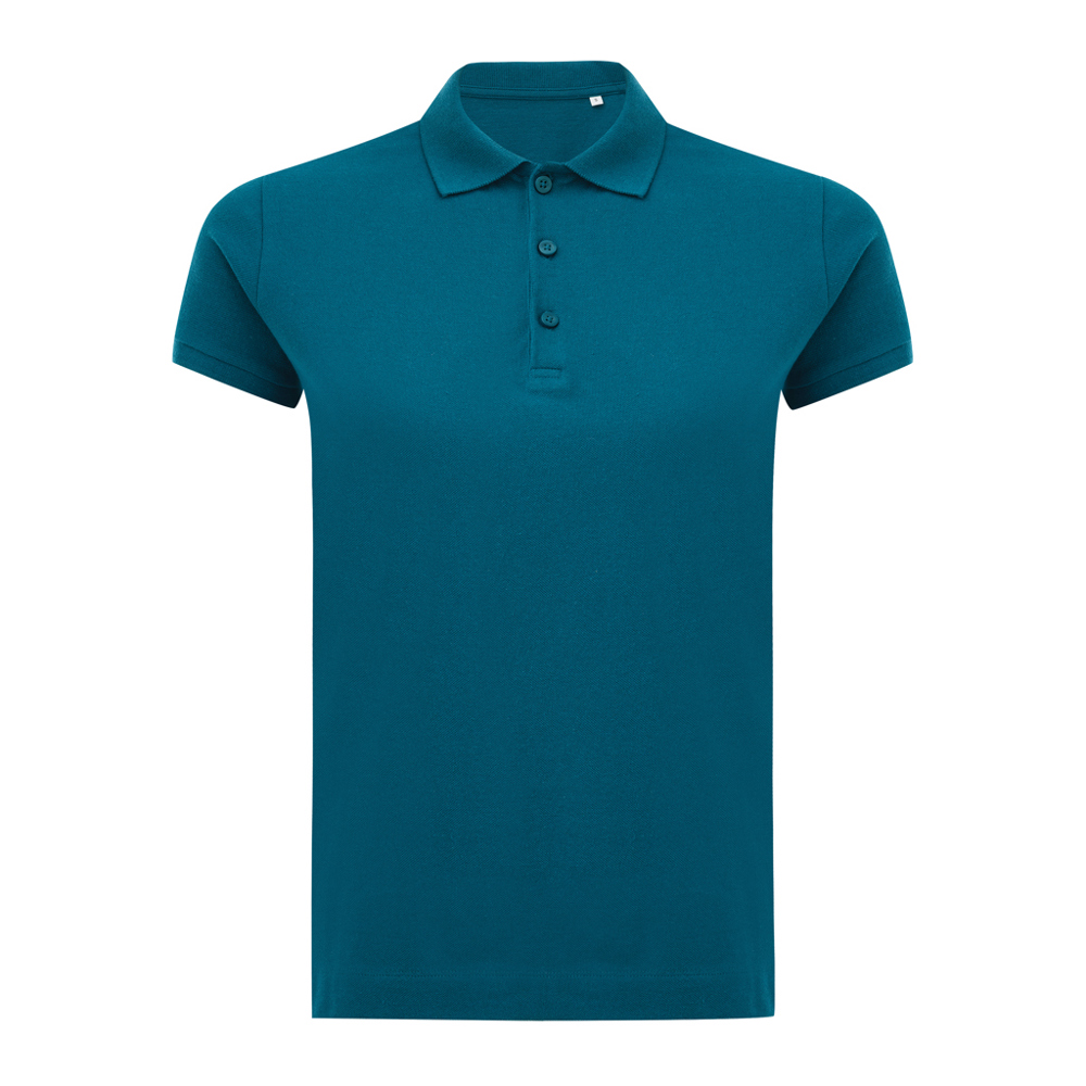 IQONIQ Yosemite dames recycled katoen pique polo - voor bedrijven en relatiegeschenken - dark teal (± PMS 19-4540 TCX)