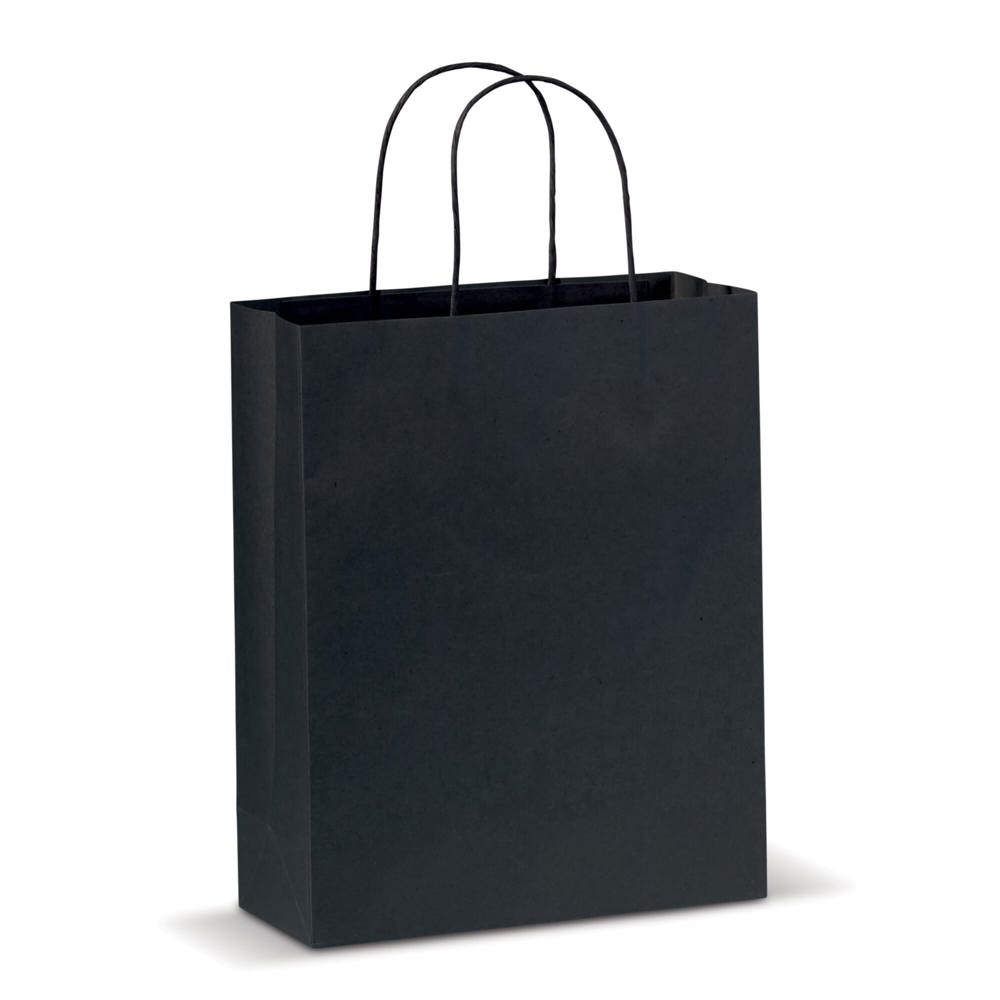 Draagtas papier middel 120g/m² - voor bedrijven en relatiegeschenken - Zwart