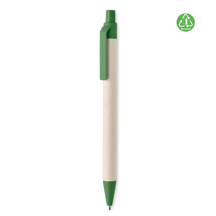 MITO PEN - Gerecycled papier/ PLA balpen - voor bedrijven en relatiegeschenken - groen
