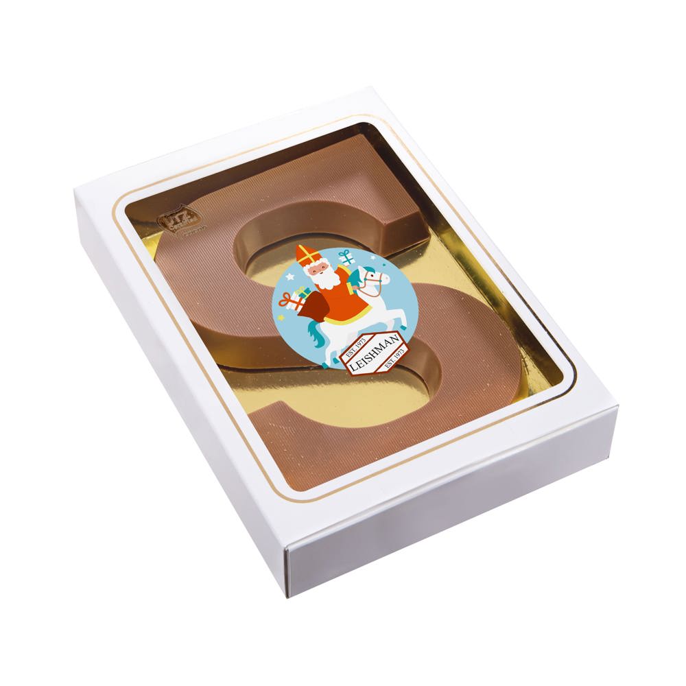 Sinterklaasletter "S" melk 150 gram - voor bedrijven en relatiegeschenken