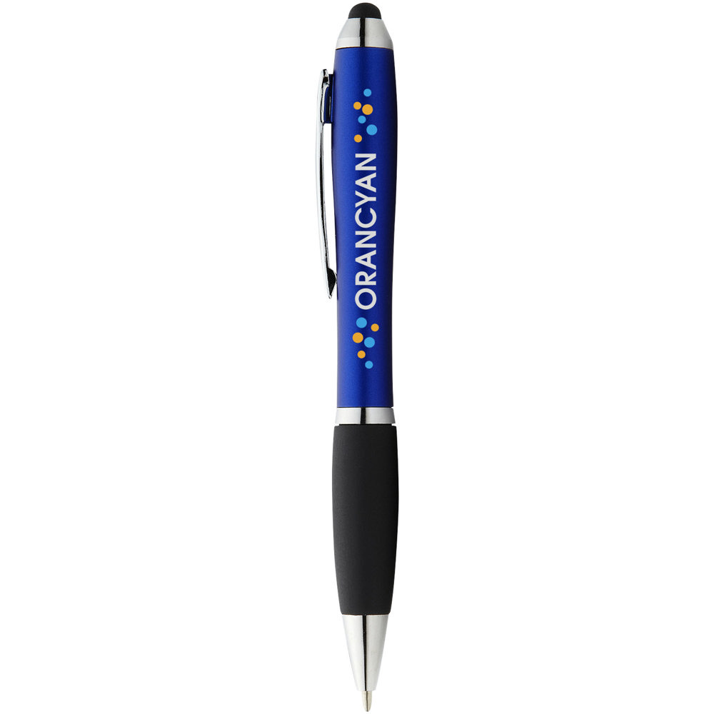Nash stylus balpen gekleurd met zwarte grip (blauwe inkt)