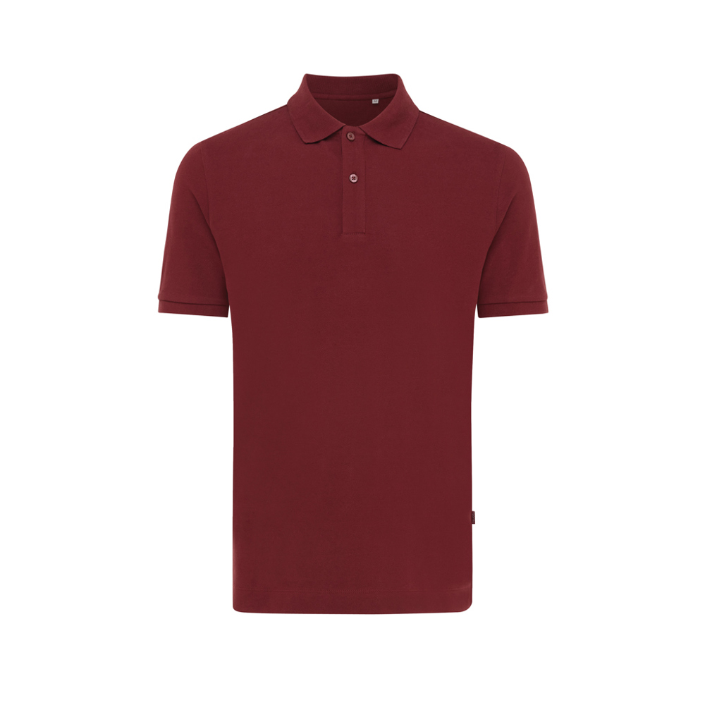 IQONIQ Yosemite gerecycled katoen pique polo - met logo of onbedrukt bestellen - bordeauxrood (± PMS 19-1724TCX)
