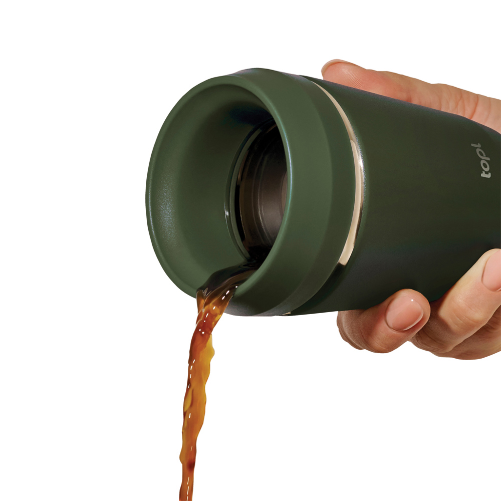 Topl Recycled Staal To Go beker gepatenteerd 360 Lid 235ml