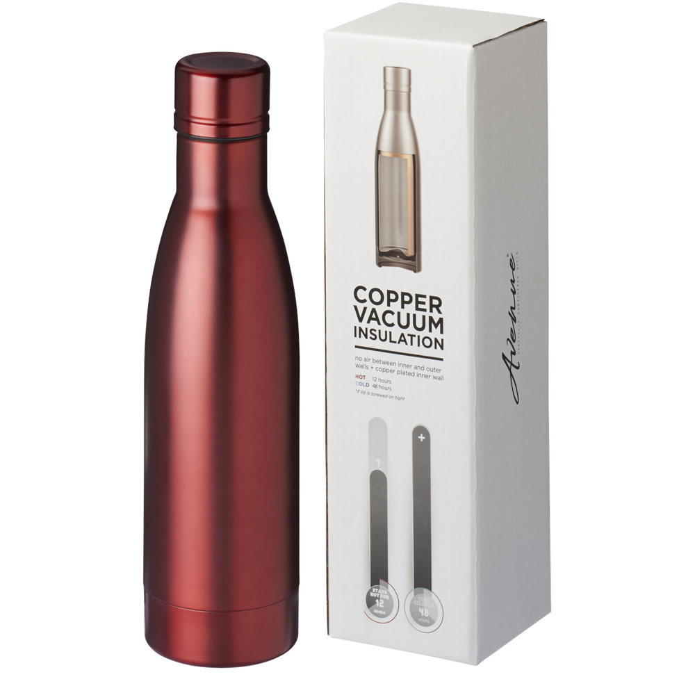 Vasa 500 ml koper vacuüm geïsoleerde fles - met logo of onbedrukt bestellen - Rood