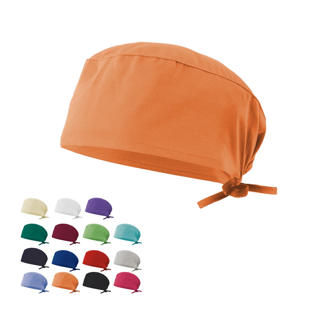 VL ENLIL. Sanitaire keperstof muts (190g/m²), van katoen (35%) en polyester (65%) - met logo of onbedrukt