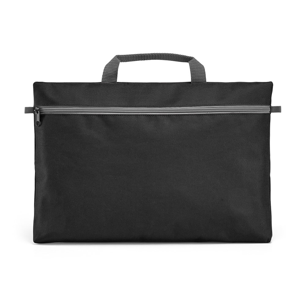 MILO. 600D polyester Documententas - voor bedrijven en relatiegeschenken - Zwart
