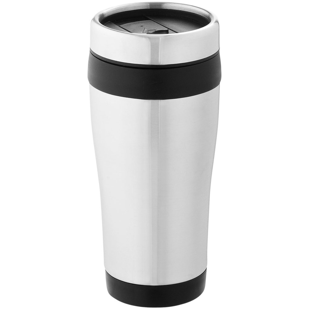 Elwood 410 ml geïsoleerde beker van RCS-gecertificeerd gerecycled roestvrij staal - voor bedrijven en - zwart