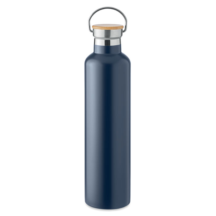 HELSINKI LARGE - Dubbelwandige RVS drinkfles 1L - voor bedrijven en relatiegeschenken - Marineblauw