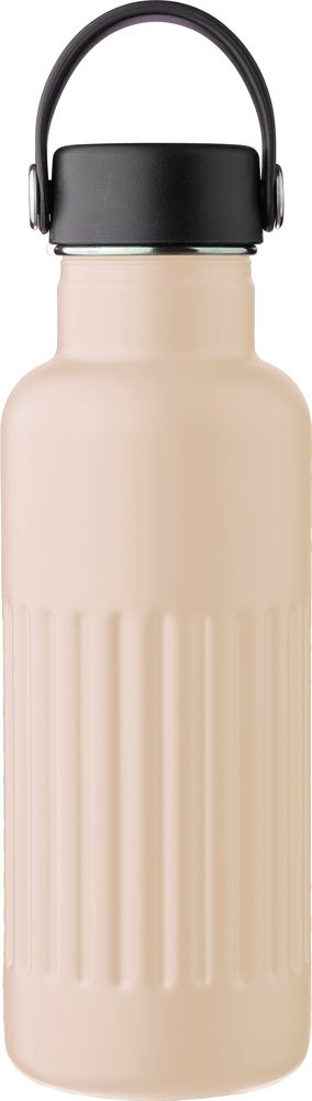 Gerecyclede roestvrijstalen dubbelwandige drinkfles (500 ml) Lior - met logo of onbedrukt bestellen - beige