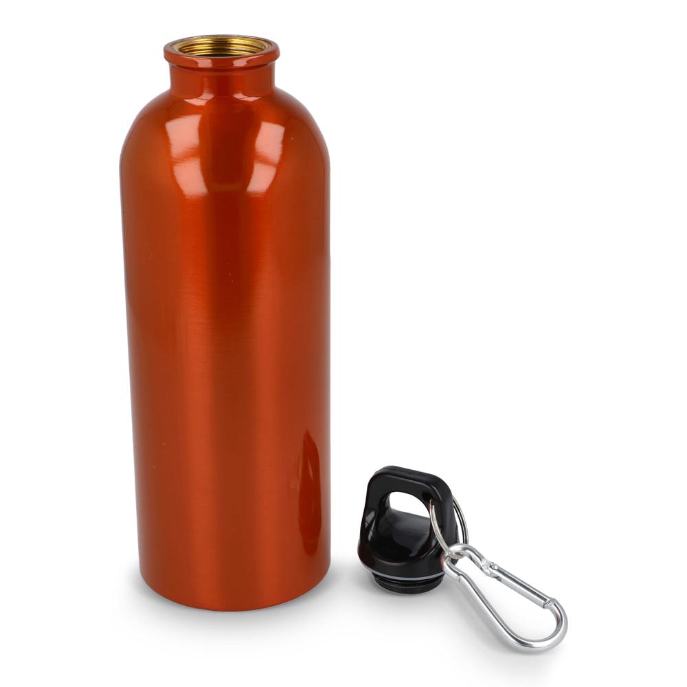 Gerecycled RVS Enkelwandige fles met Karabijnhaak 500ml