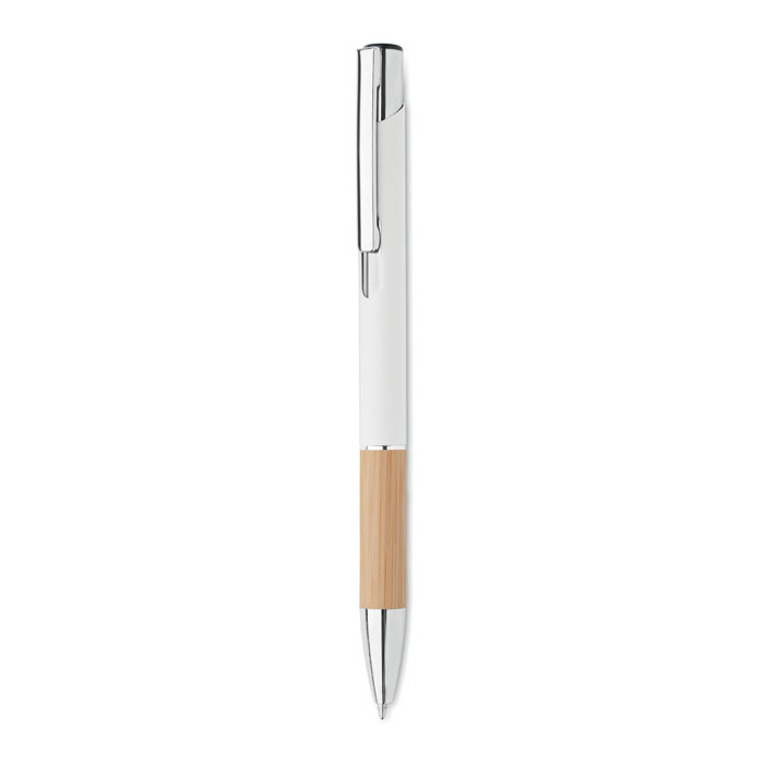 SPARTA - Pen van aluminium & Bamboe - voor bedrijven en relatiegeschenken - Wit