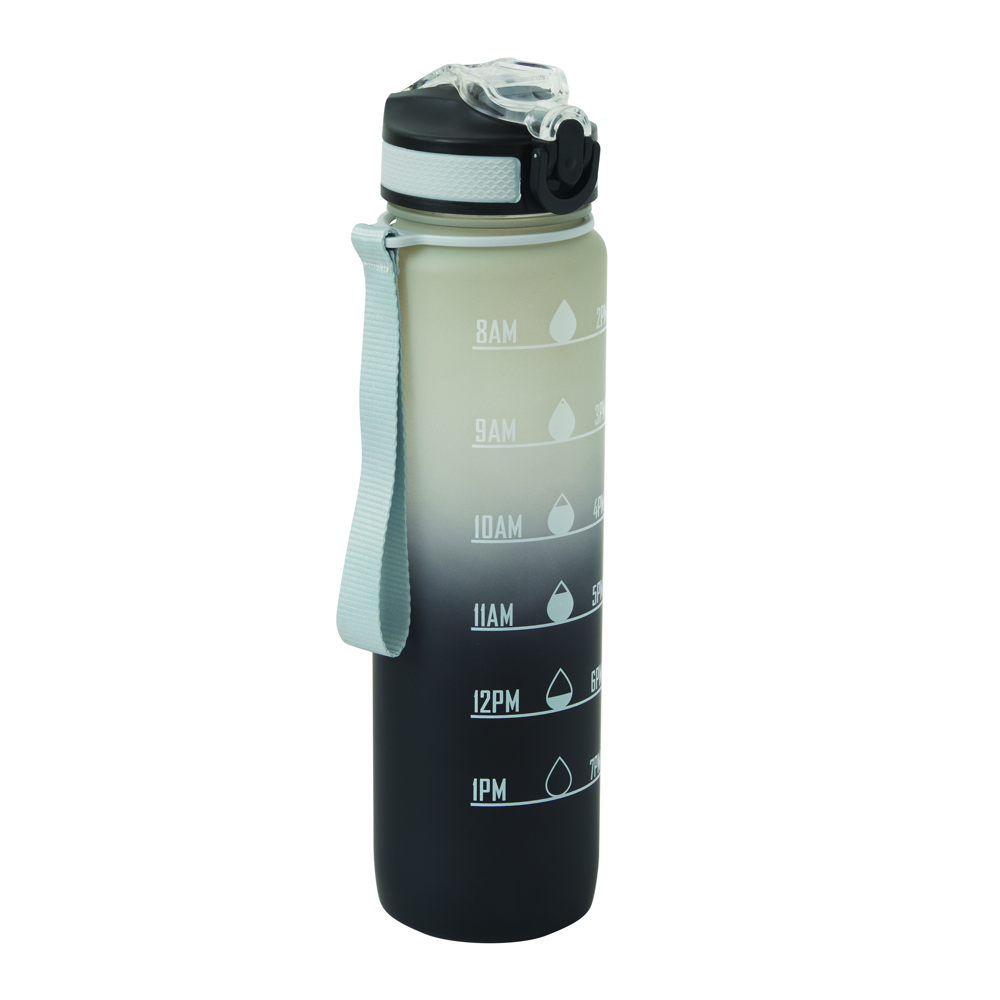 HYDRO LEVEL - Sportdrinkfles - met logo of onbedrukt bestellen - Grijs, Zwart