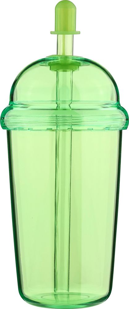 rPet Drinkbeker met rietje Glow 500 ml - lichtgroen