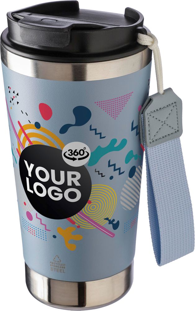 Gerecycled roestvrijstalen dubbelwandige drinkbeker 500 ml Kayla