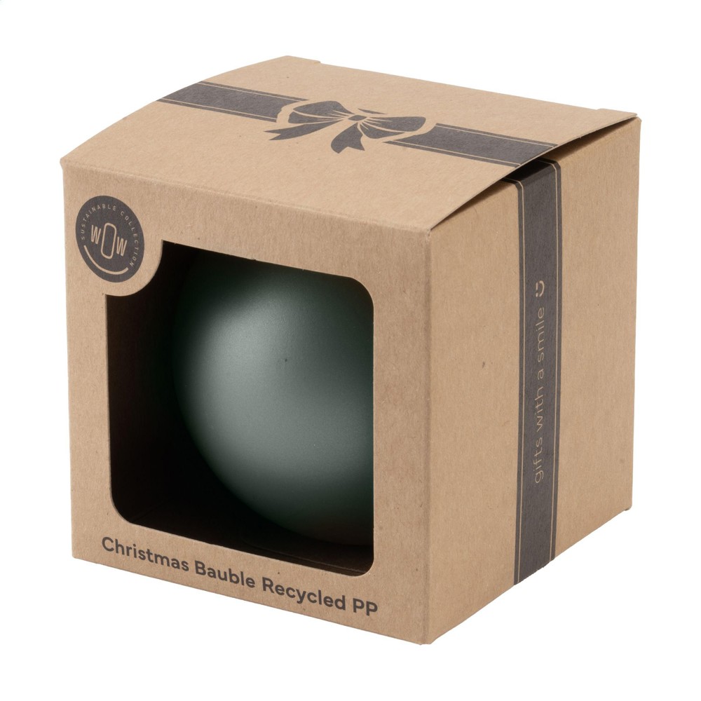 Kerstbal Ø7cm Recycled PP Box - Made in Europe - groen