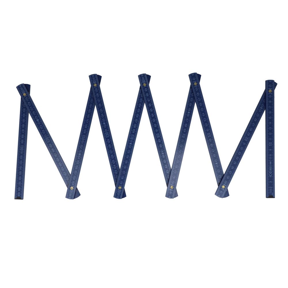 Duimstok hout 2m premium gekleurd - met logo of onbedrukt bestellen - Donkerblauw