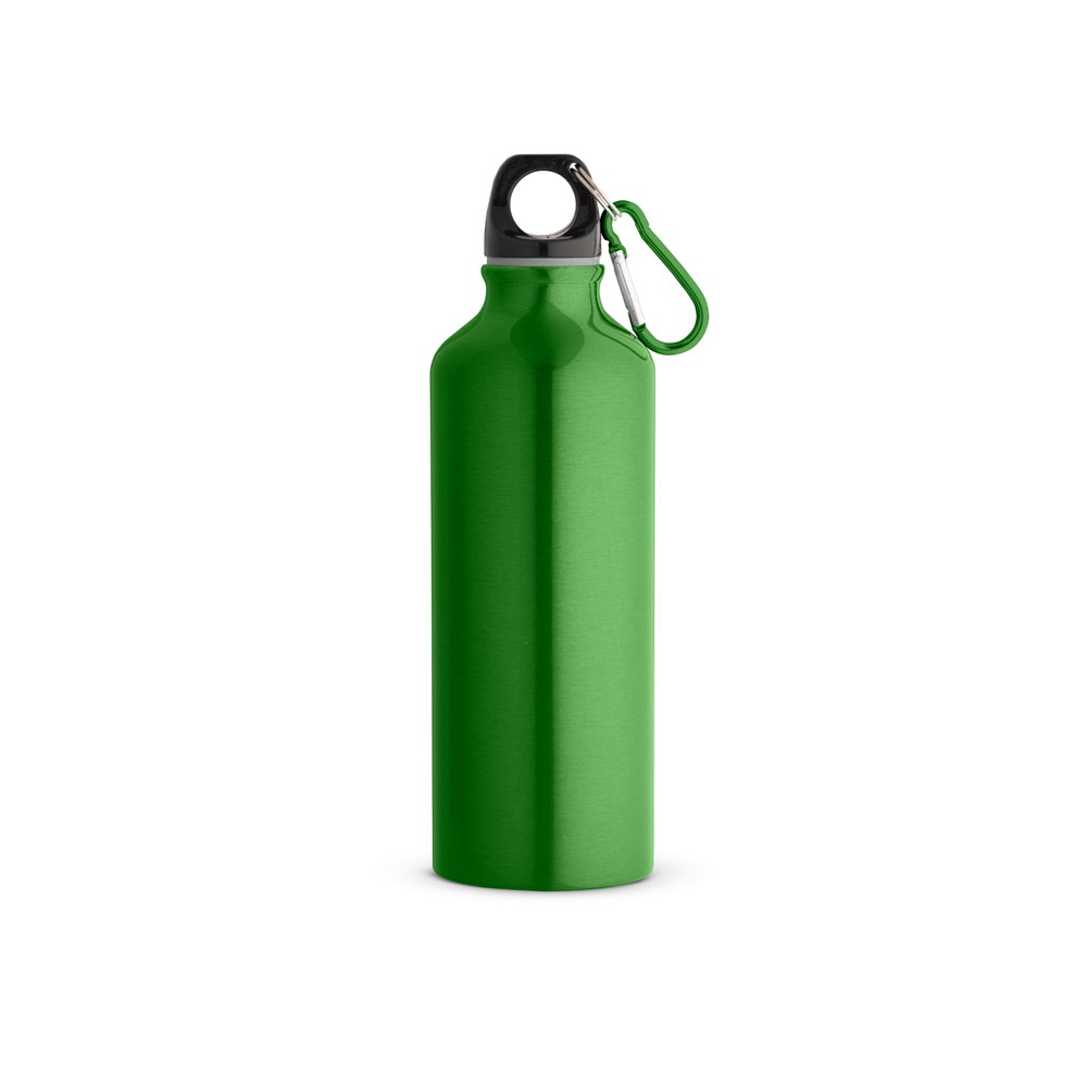 RE-LANDSCAPE M. Gerecycleerde aluminium (100% rAL) fles met karabijnhaak 530 mL - voor bedrijven en - Licht groen