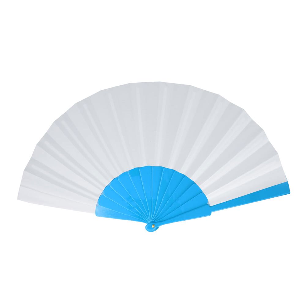 Waaier plastic & polyester - voor bedrijven en relatiegeschenken - Lichtblauw