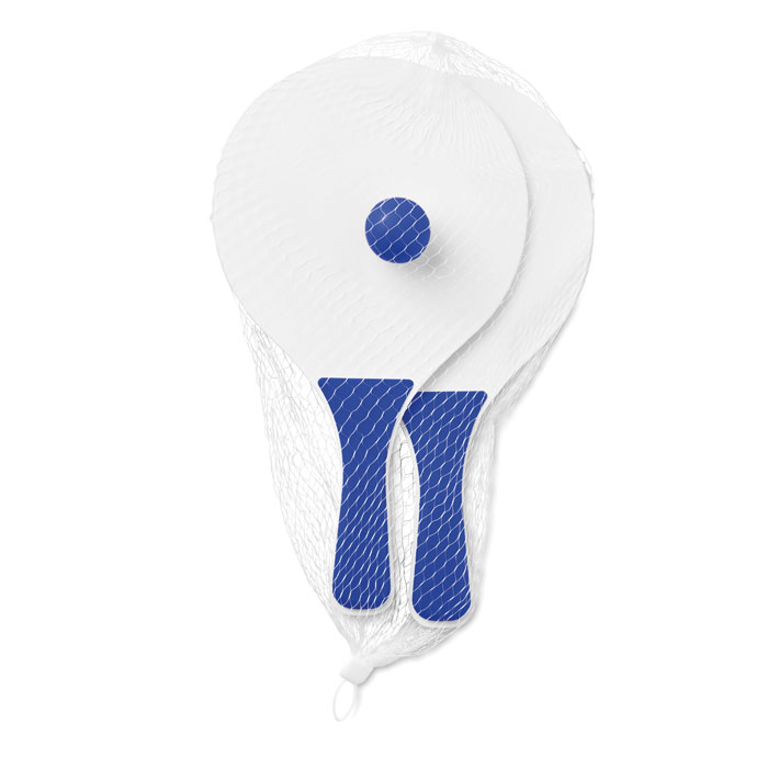 MINI MATCH - Mini strand tennisset - voor bedrijven en relatiegeschenken - Royal Blauw