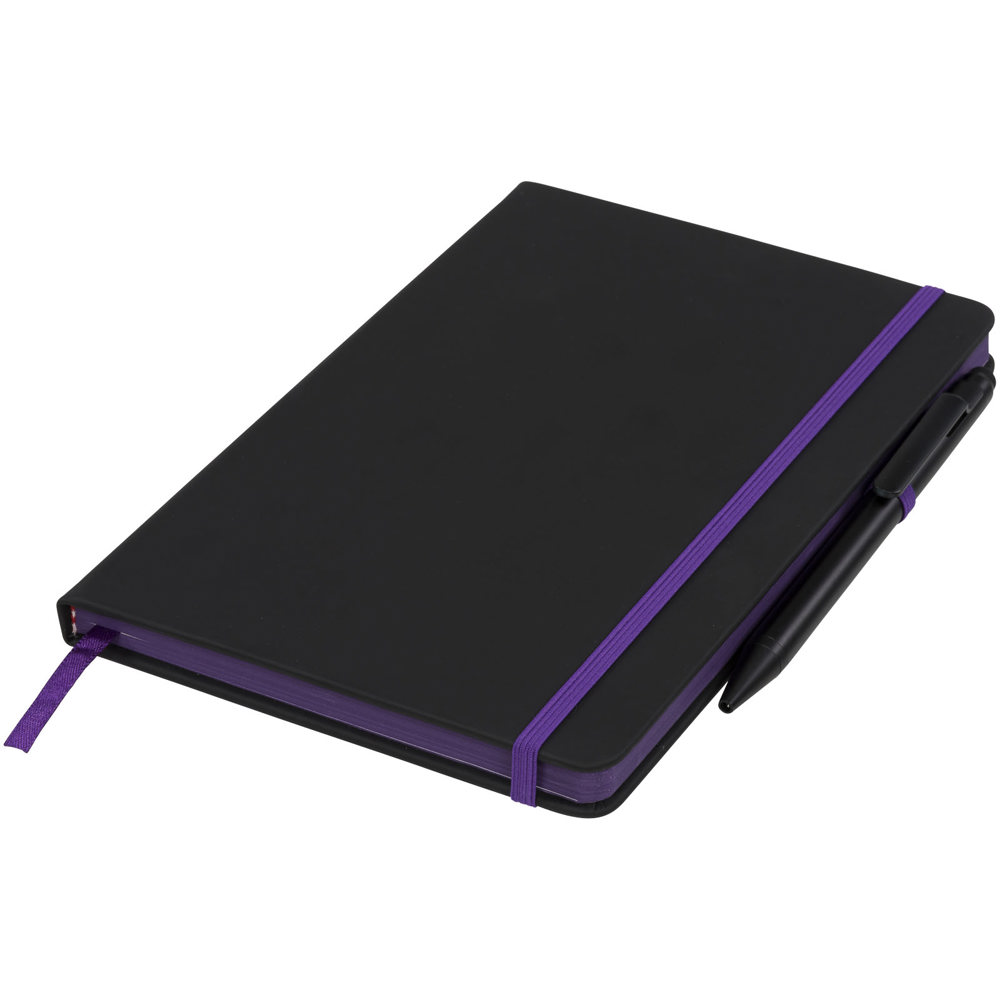 Noir Edge medium notitieboek - met logo of onbedrukt bestellen - Zwart, Paars