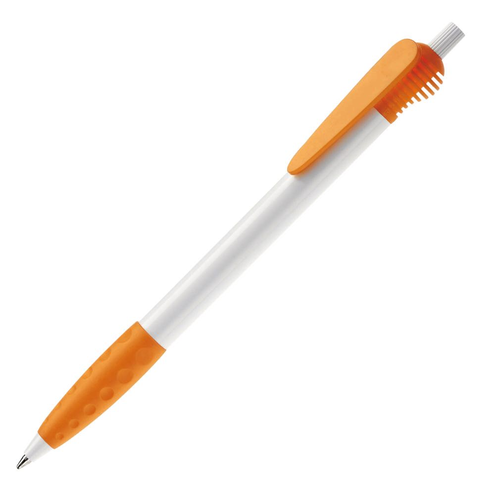 Balpen Cosmo grip hardcolour - Wit / Oranje
