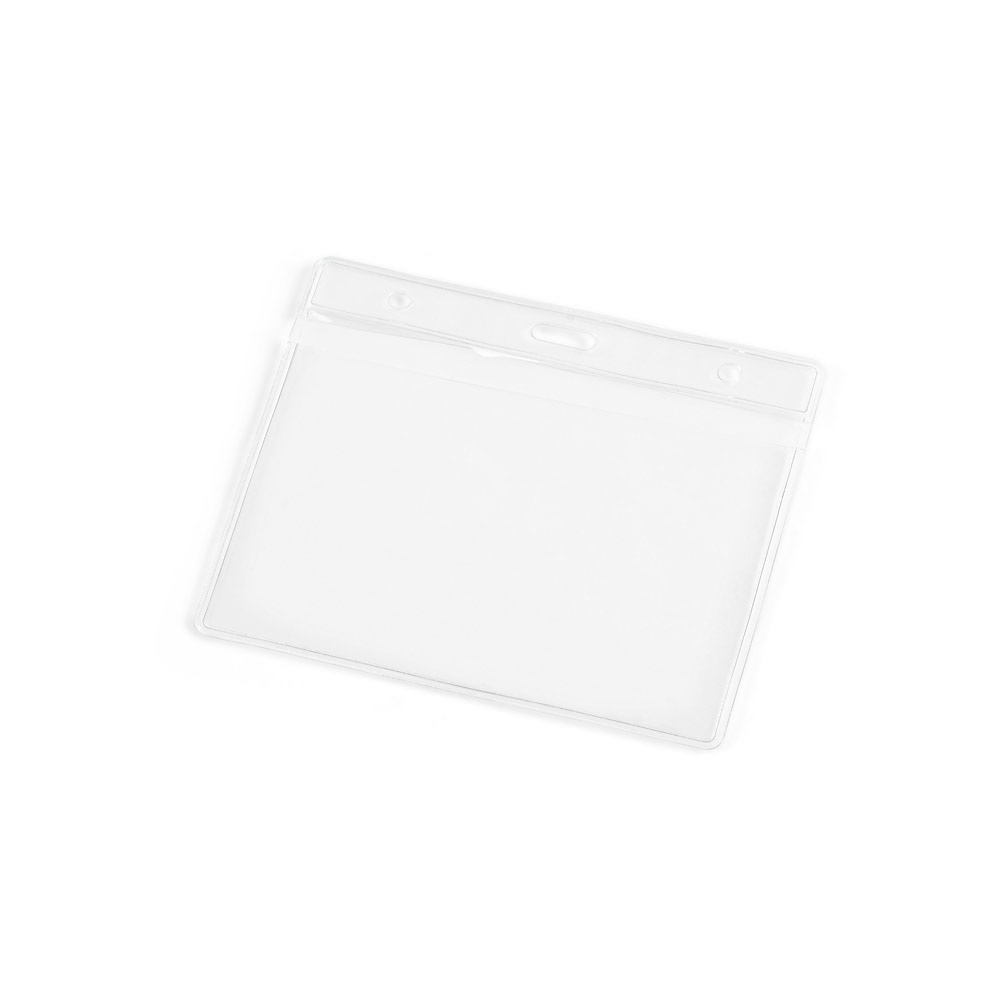 FORSYTH. Horizontale badgehouder van PVC - voor bedrijven en relatiegeschenken