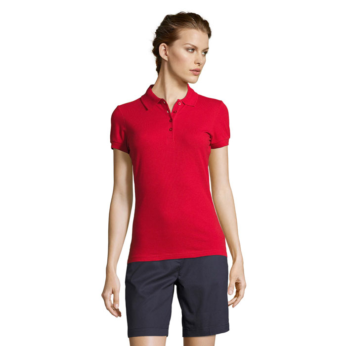 PEOPLE - PEOPLE dames polo 210g - voor bedrijven en relatiegeschenken - Rood