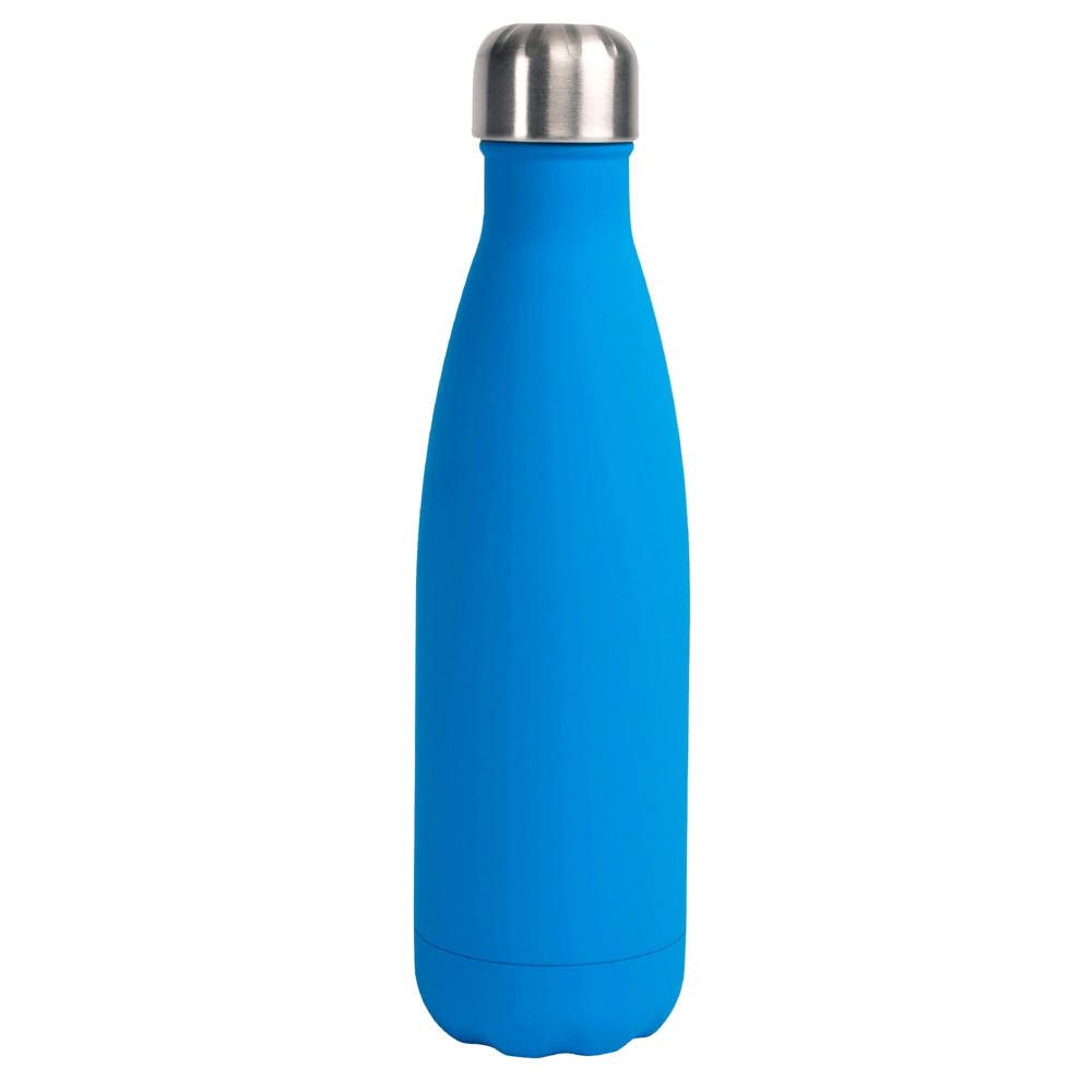 Sagaform Nils stalen fles Rubber 500ml - met logo of onbedrukt bestellen - Lichtblauw
