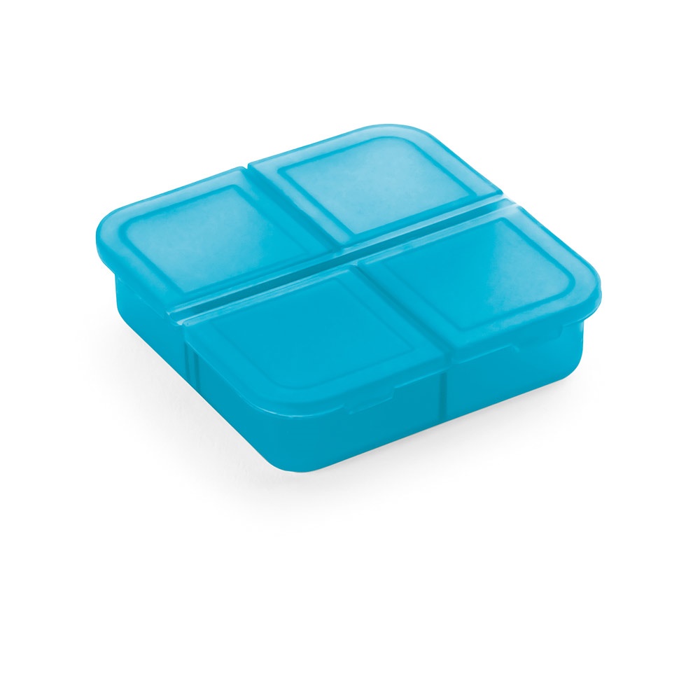 ROBERTS. Tablet doos met 4 verdelers - met logo of onbedrukt bestellen - Licht blauw