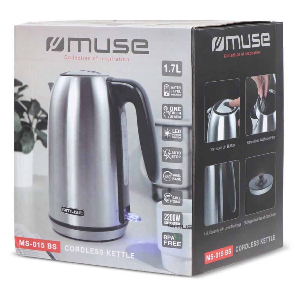 MS-015|Muse Waterkoker Roestvrij Staal 