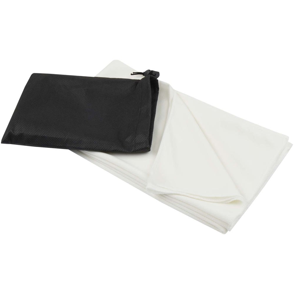 Lucas RPET sporthanddoek 70 x 140 cm - voor bedrijven en relatiegeschenken - Wit