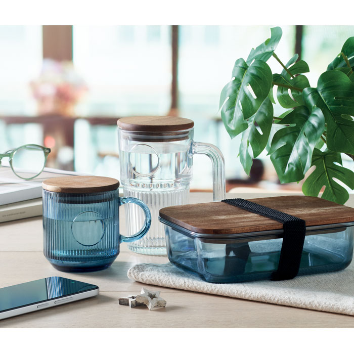 VITRIO MUG - Glazen mok met ribbels 300ml - met logo of onbedrukt bestellen