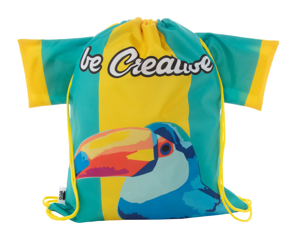 CreaDraw T RPET - custom made trekkoord tas - kopen of bedrukken - geel/wit