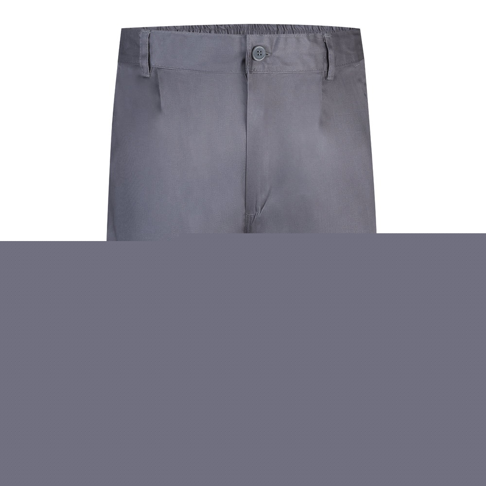 VL CHIONE. Bermuda in keperstof met meerdere zakken (200g/m²), van katoen (35%) en polyester (65%) - met logo - Grijs