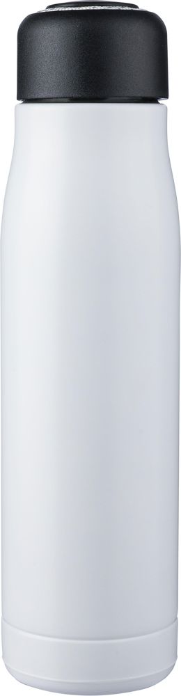 Gerecyclede roestvrijstalen dubbelwandige drinkfles (500 ml) Solene - met logo of onbedrukt bestellen - wit