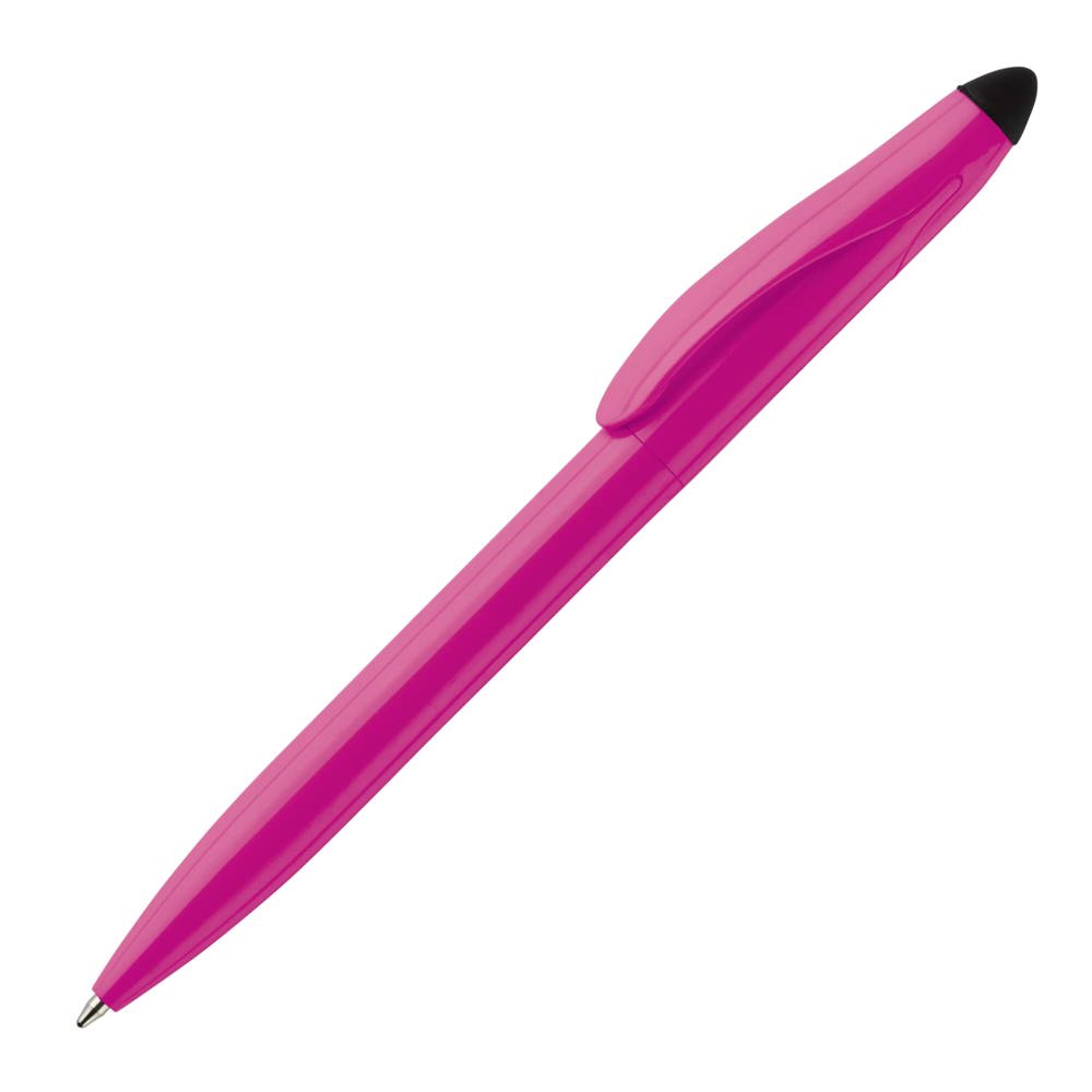Balpen Touchy stylus hardcolour - voor bedrijven en relatiegeschenken - Roze / Zwart