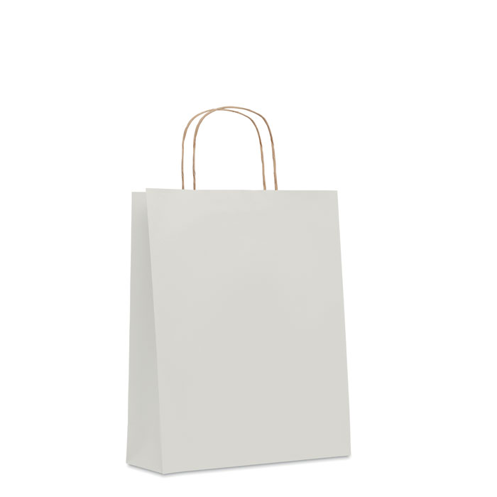 PAPER TONE M - Medium papieren geschenktas - met logo of onbedrukt bestellen - Wit